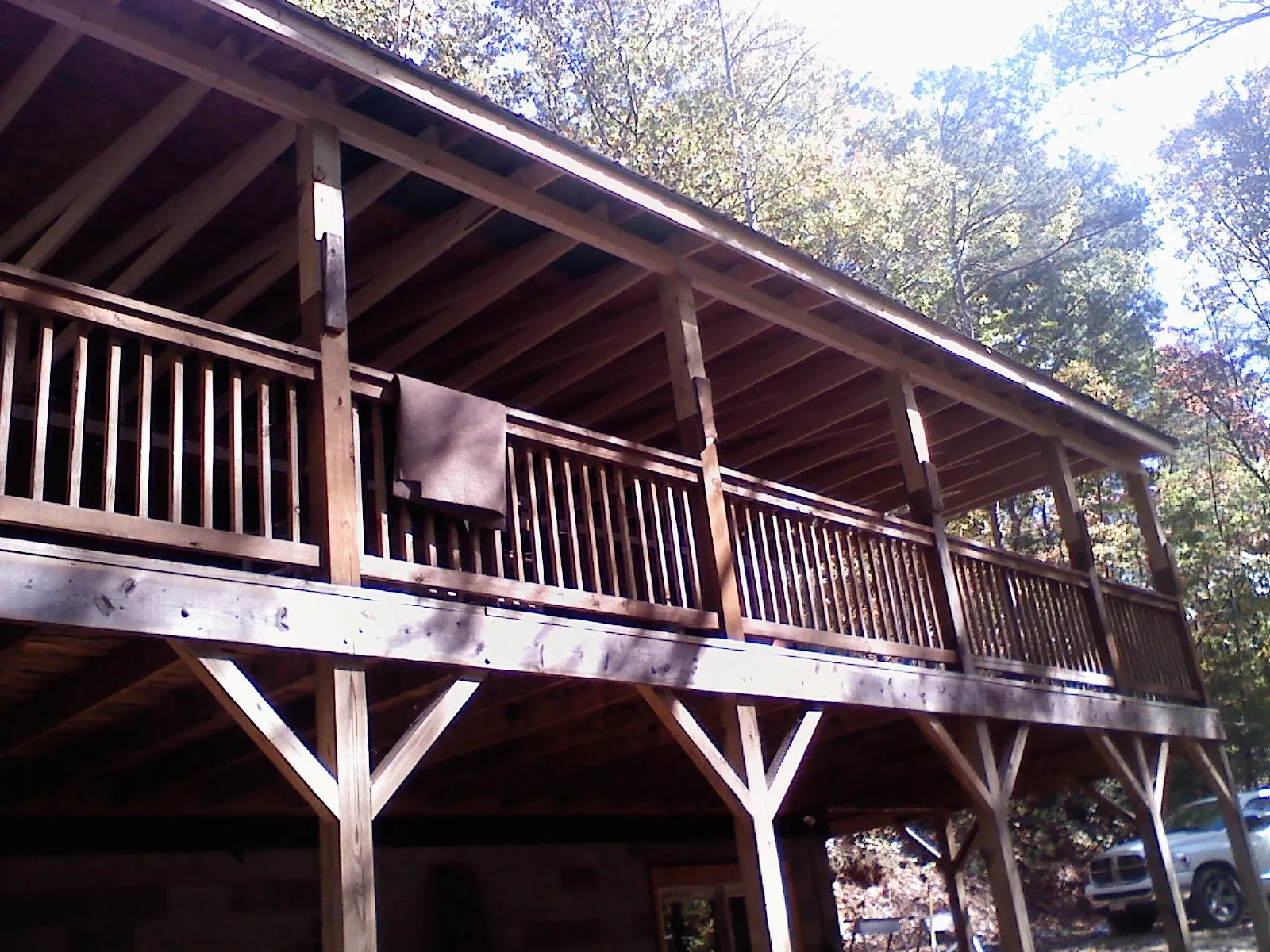 Timber framing under a new elevated porch and deck — Roof Leak Repair in Ramah by Roofing Brothers